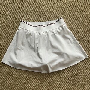 Athleta White Mini Skirt with Black Waist Stripe